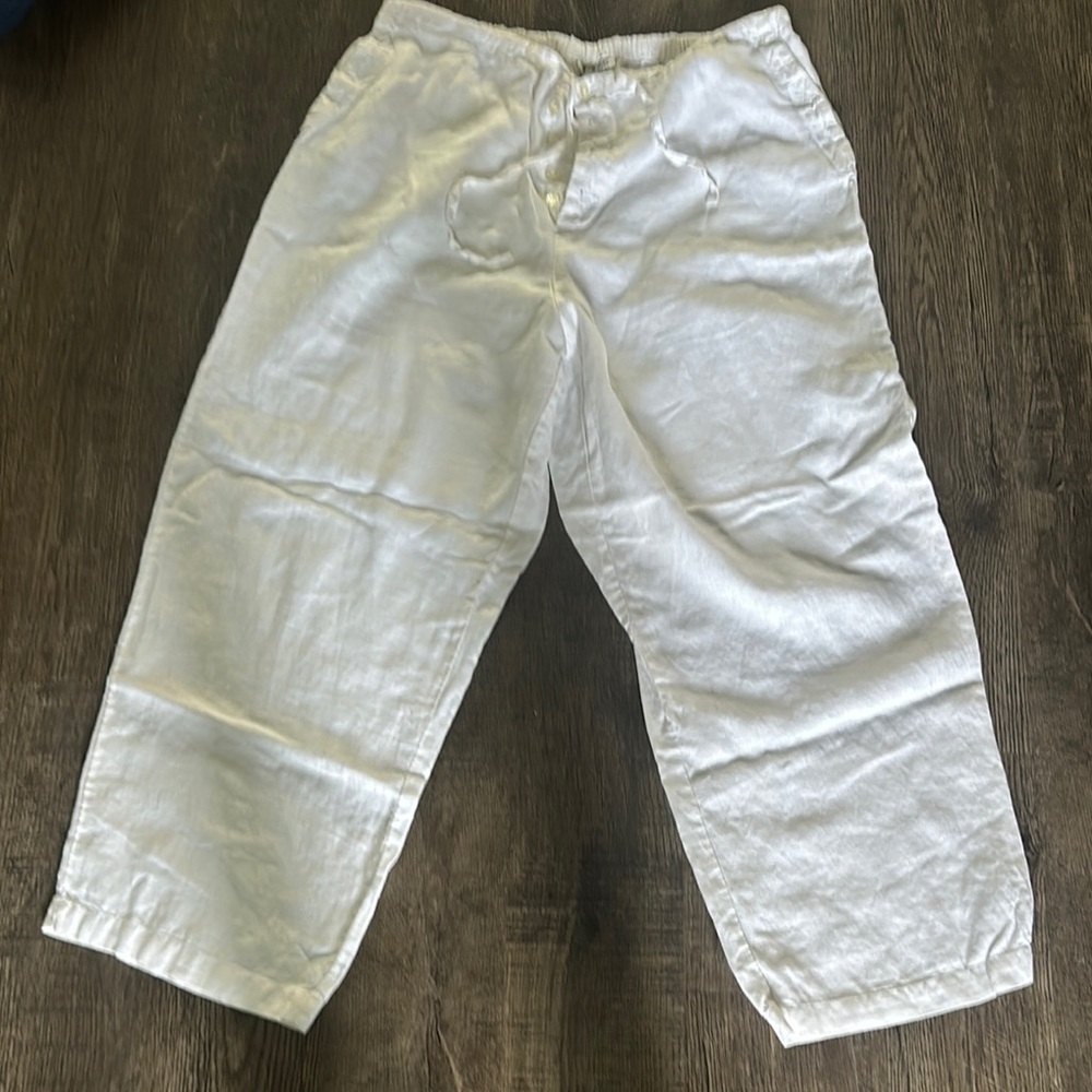 Bridgewater White Linen Pants 20W
